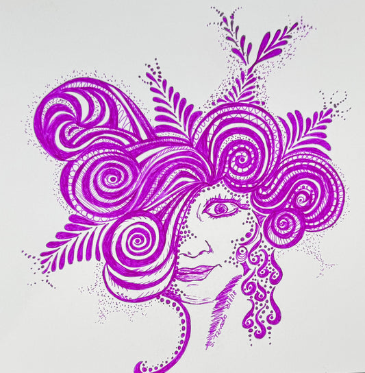 “Flor de Espiral” – 8x8 Ink on Paper (2018)