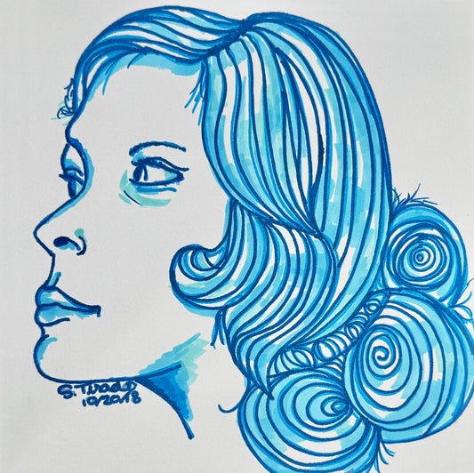 “Matices de Mujer” – 7x7 Ink on Paper (2018)