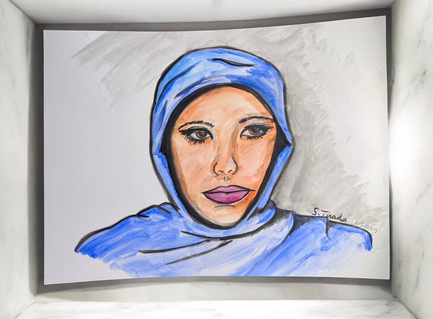 “Veil” – 9x12 Watercolor on Paper (2019)
