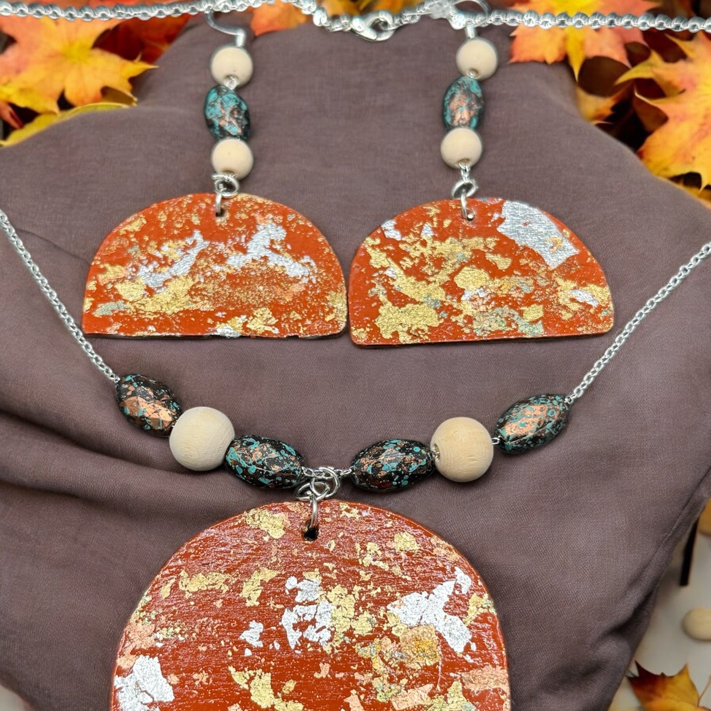 Gilded Earth Half-Circle Jewelry Set