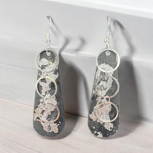 Gilded Radiance Triple Circle Earrings