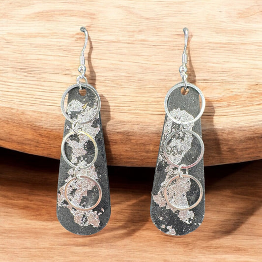 Gilded Radiance Triple Circle Earrings