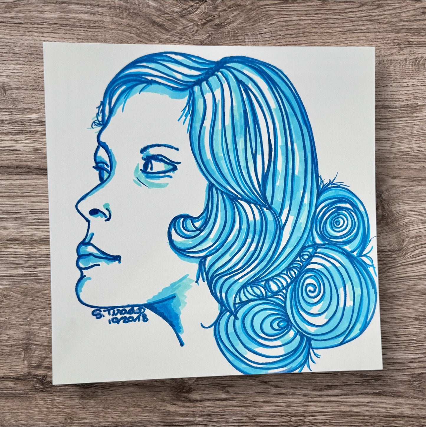 “Matices de Mujer” – 7x7 Ink on Paper (2018)