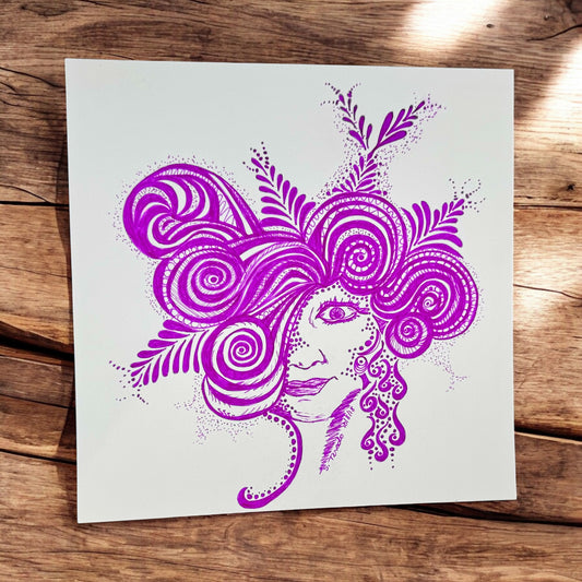 “Flor de Espiral” – 8x8 Ink on Paper (2018)