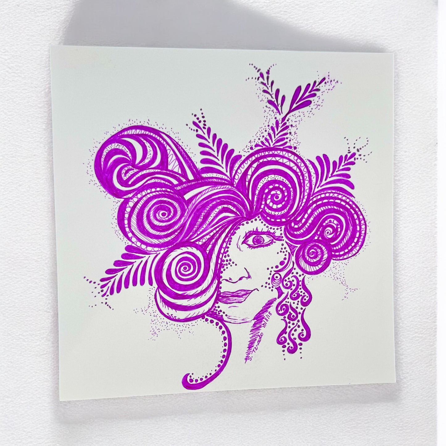 “Flor de Espiral” – 8x8 Ink on Paper (2018)