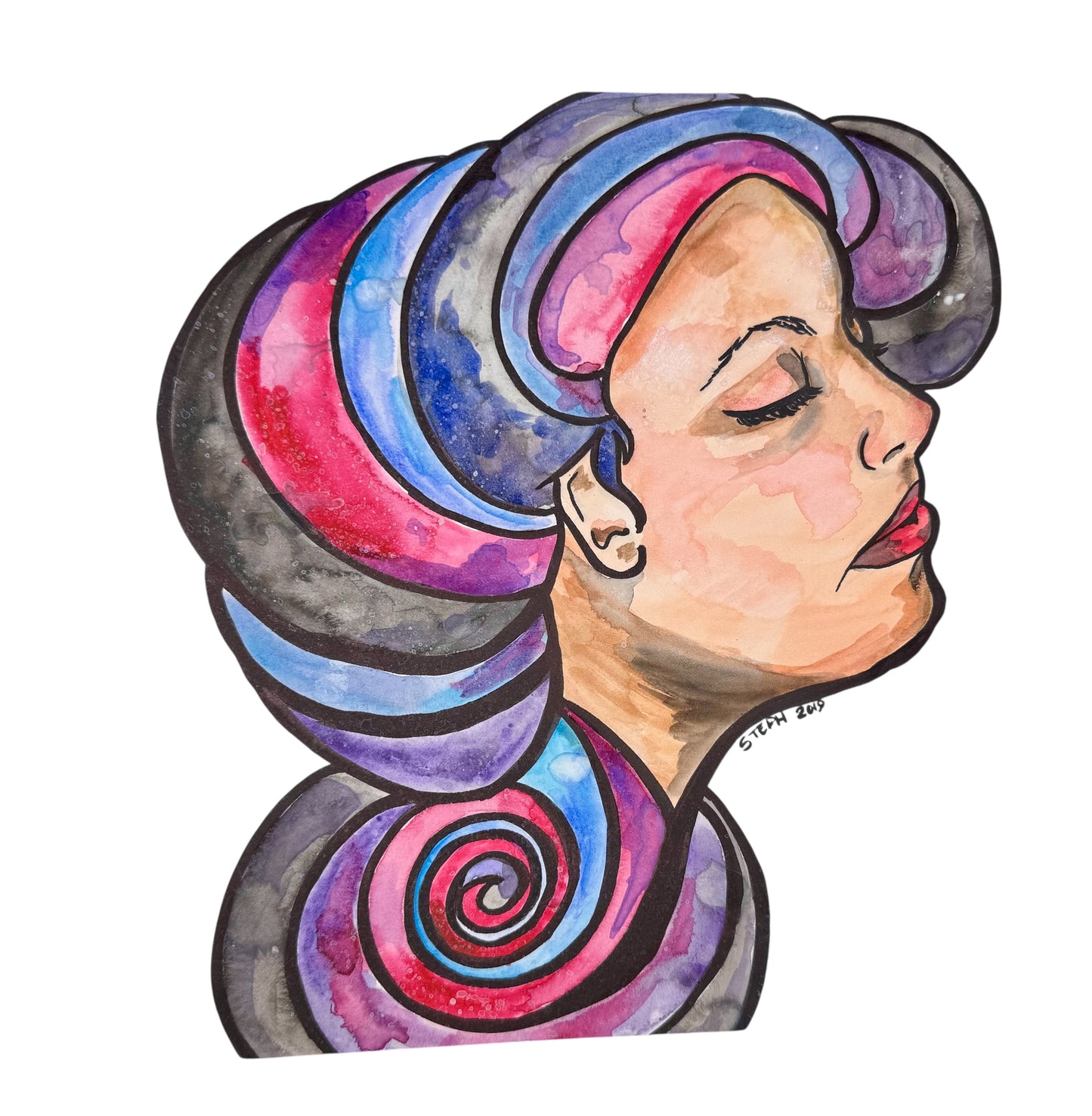 “Quiet Bloom” – 10x10 Watercolor and Ink on Paper (2019)