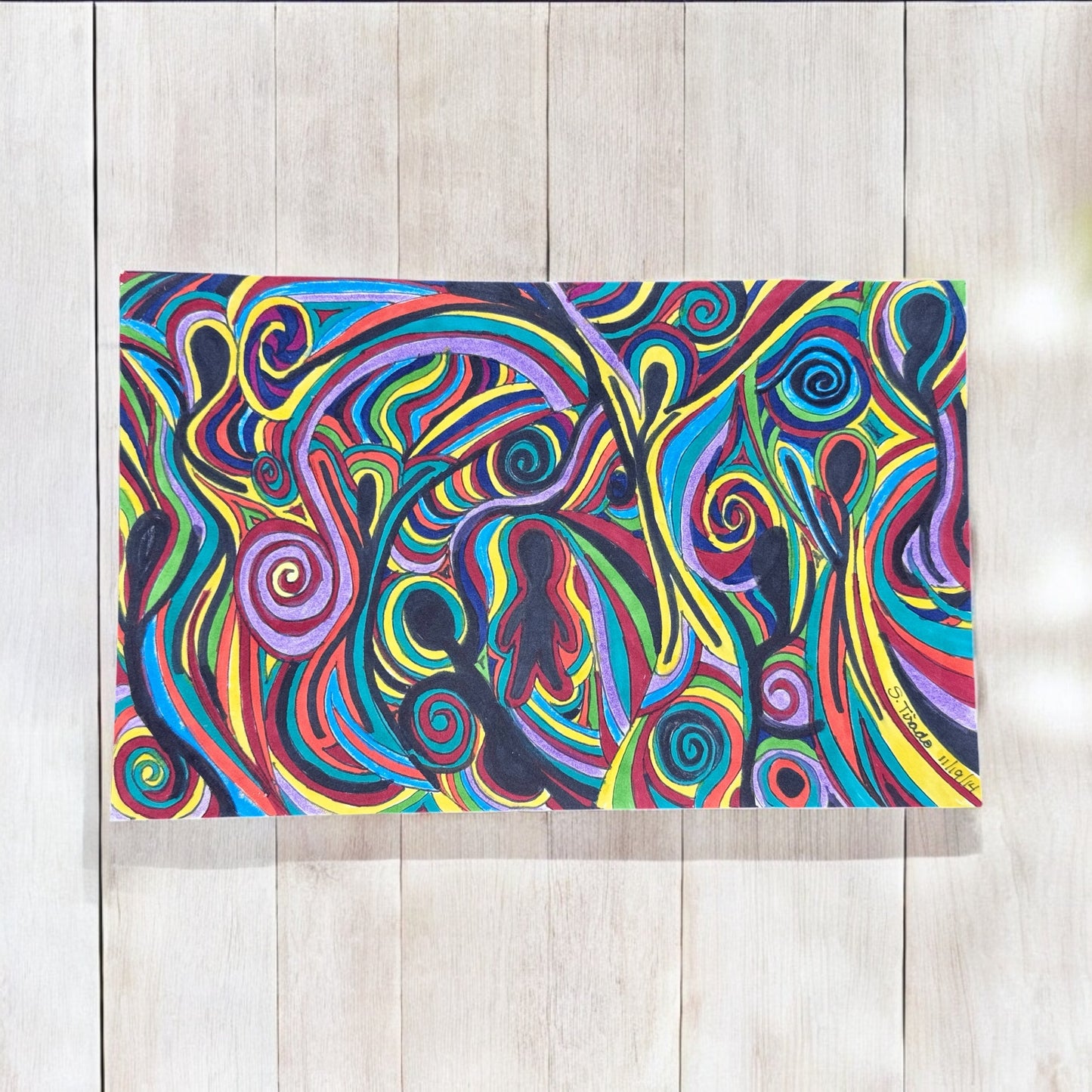 “Ancestral Currents” – 5.5x8.5 Colored Pencil & Ink on Paper (2014)