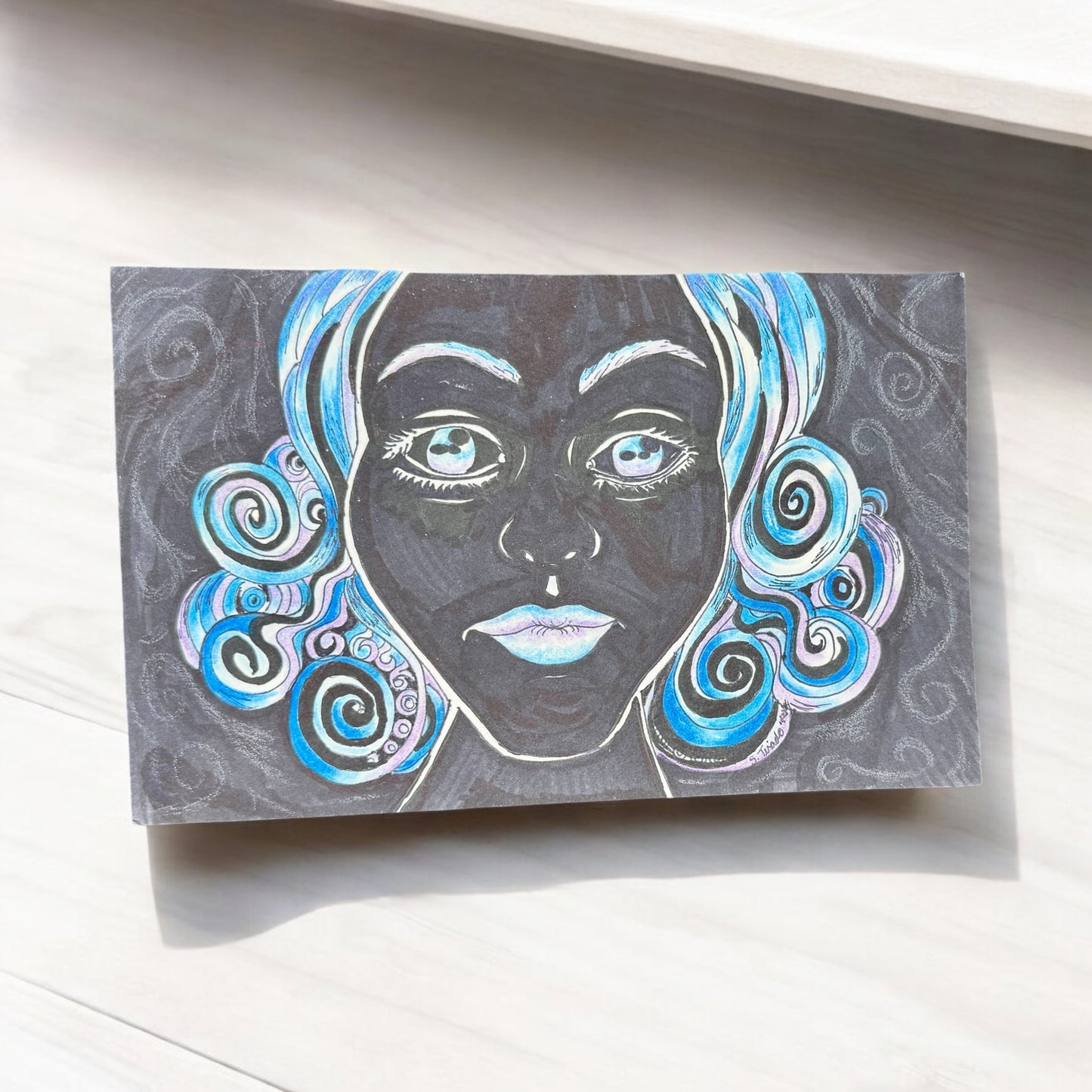 “Midnight Spiral” – 5.5x8.5 Colored Pencil & Ink on Paper (2014)