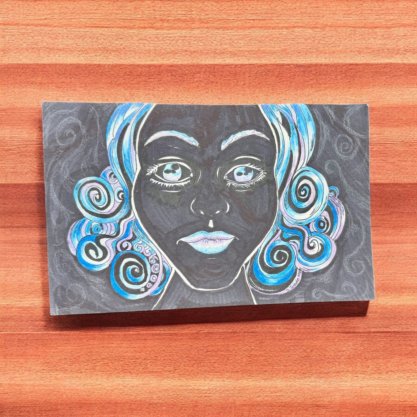 “Midnight Spiral” – 5.5x8.5 Colored Pencil & Ink on Paper (2014)