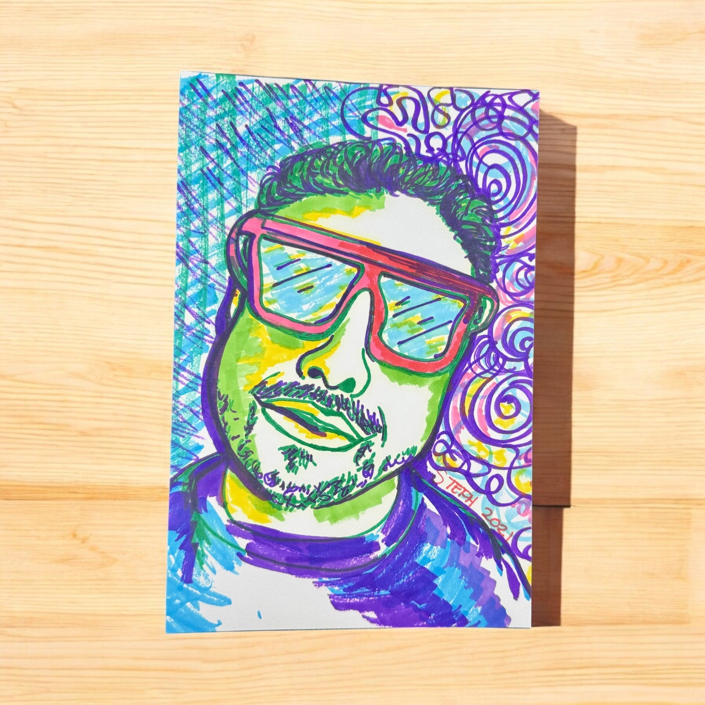 “Neon Cool” – 9x6 Ink on Paper (2021)