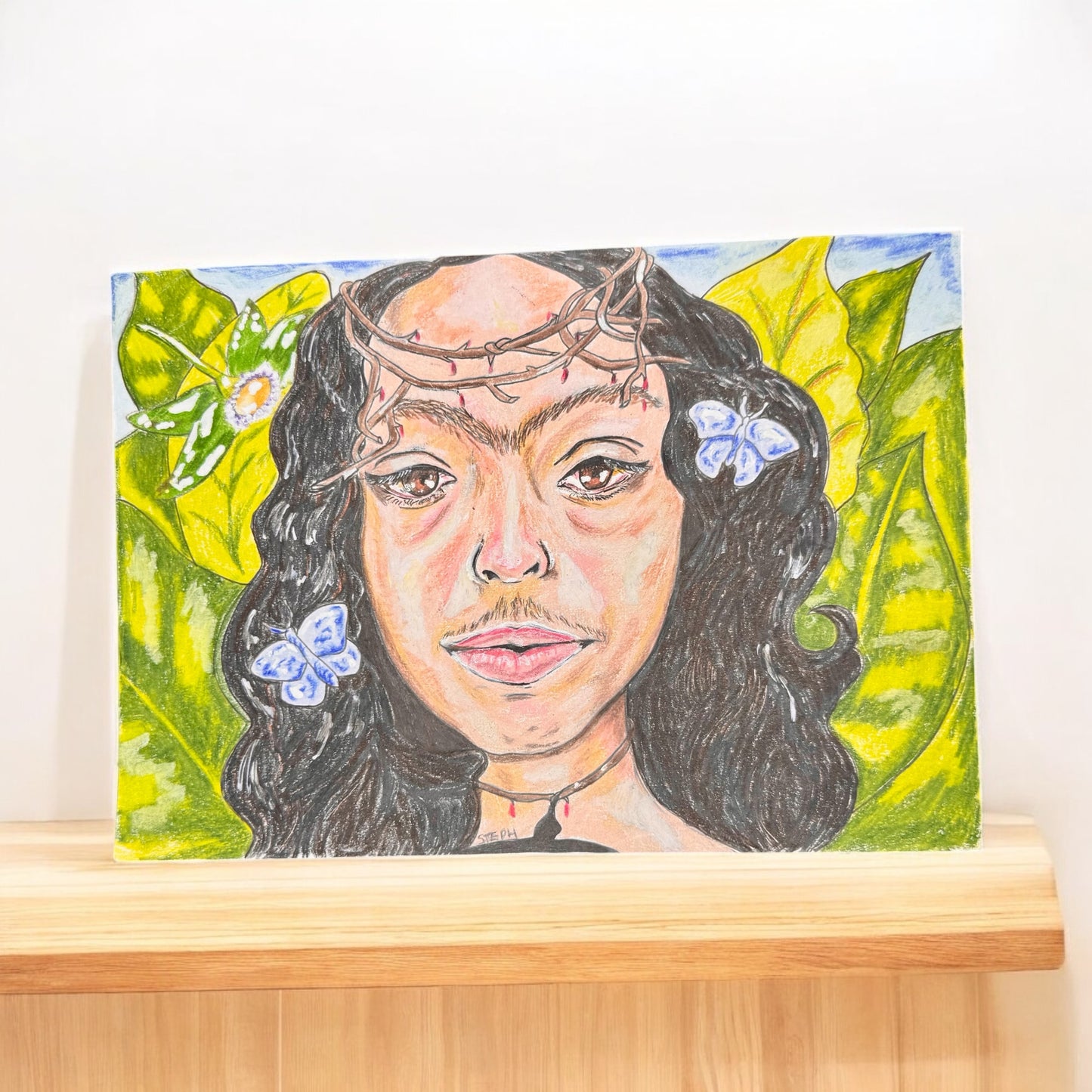 “With Thorns and Wings” – 7x10 Colored Pencil on Paper (2015)