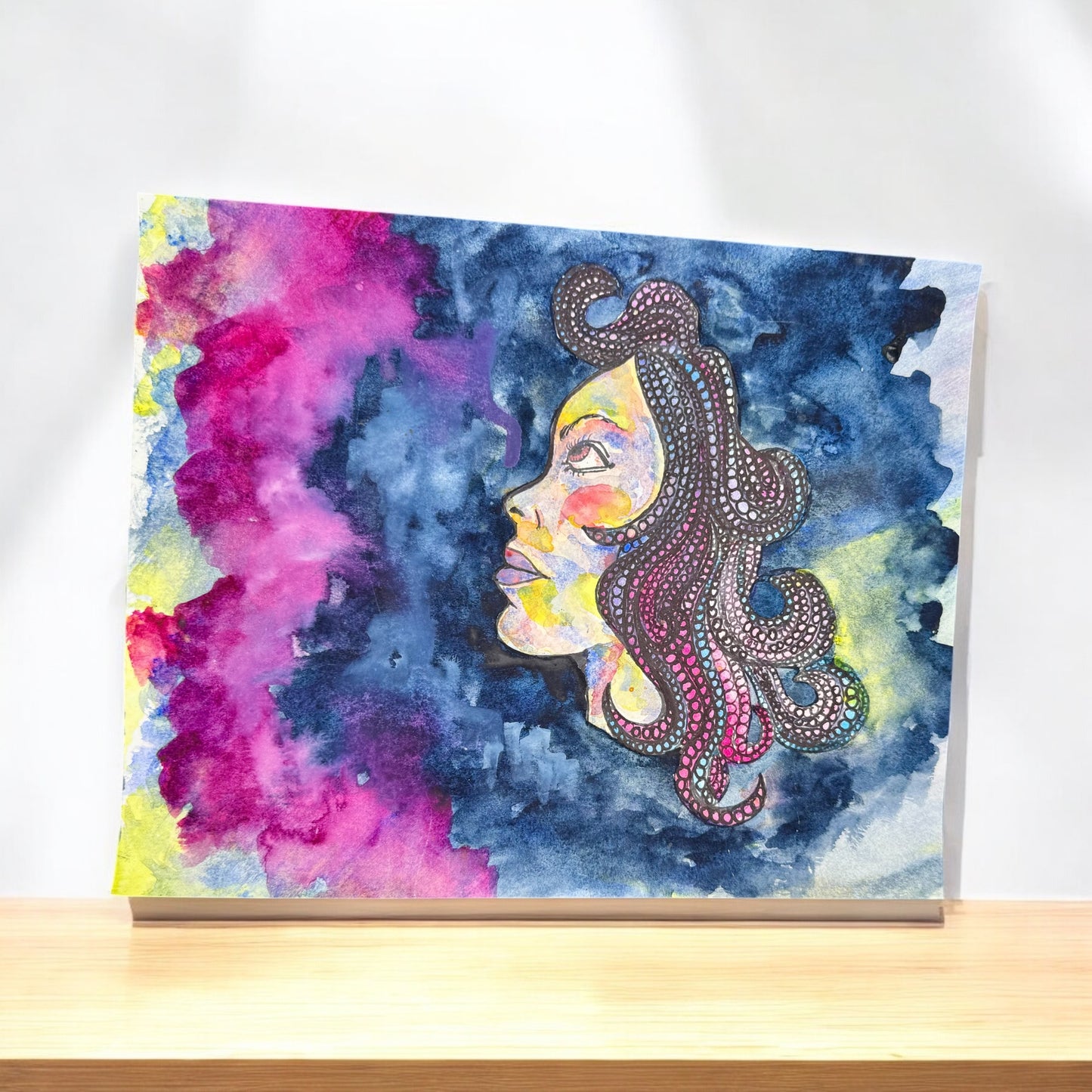 “Celestial Reverie” – 8x10 Ink and Watercolor on Paper (2015)