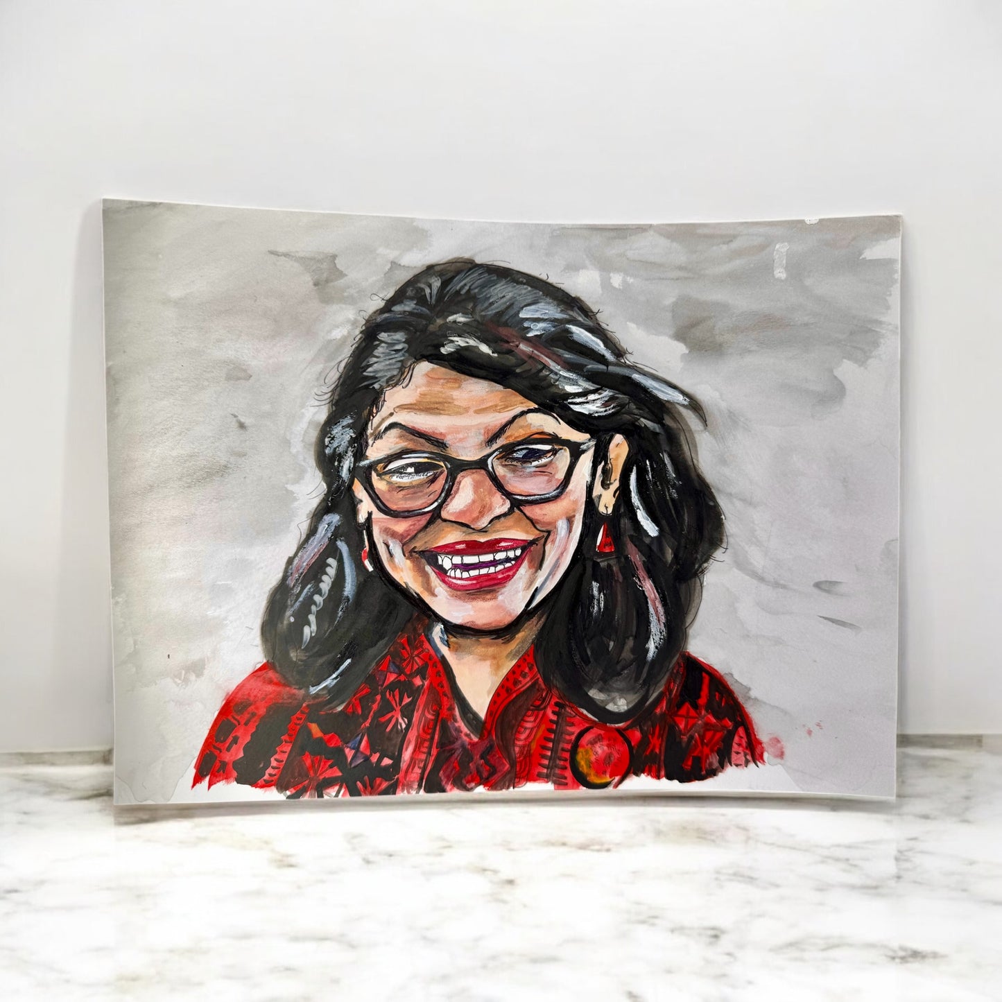 “Rashida Rising” – 9x12 Watercolor and Ink on Paper (2019)