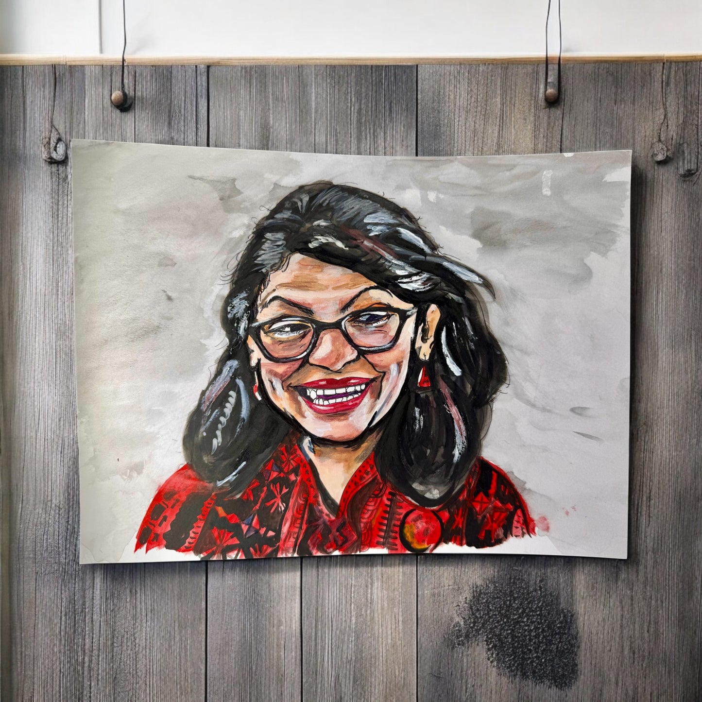 “Rashida Rising” – 9x12 Watercolor and Ink on Paper (2019)