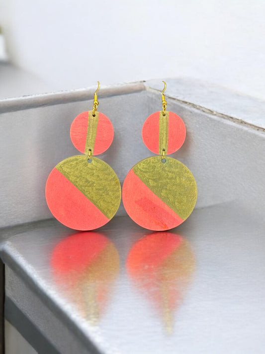 Coral Gold Horizon Earrings