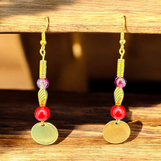 Sun Coin Dangle Earrings