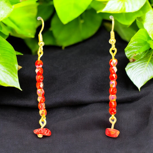 Crimson Glow Drop Earrings