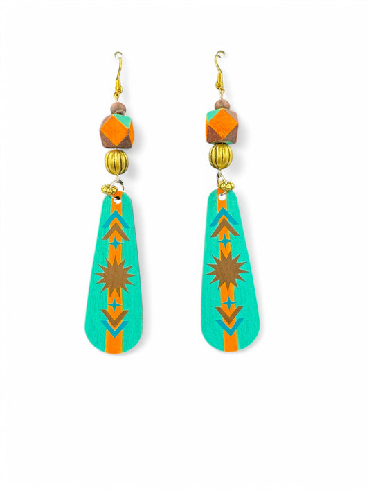 Desert Star Hand-Painted Wood & Vinyl Accent Jewelry Set