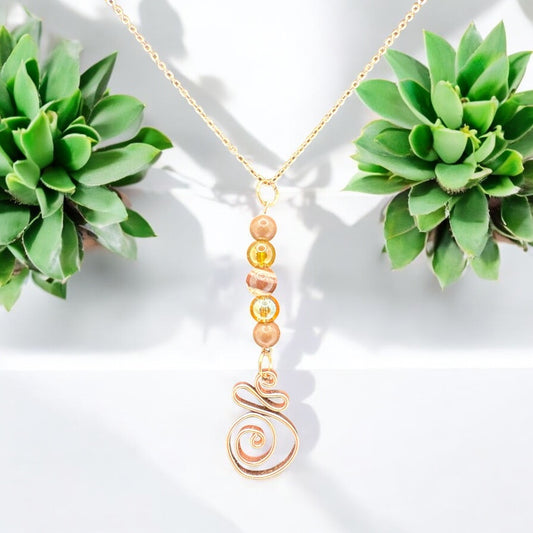 Golden Glow Spiral Necklace