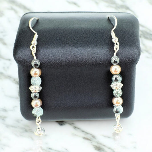 Earth & Moon Beaded Earrings