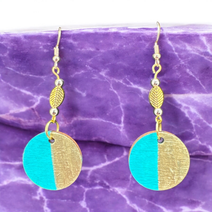 Turquoise Harmony Leaf Earrings