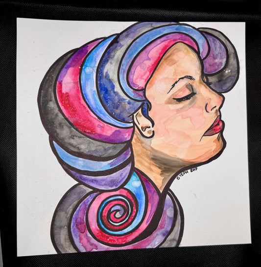 “Quiet Bloom” – 10x10 Watercolor and Ink on Paper (2019)