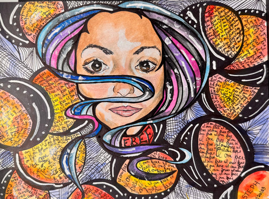 “Free” – 9x12 Colored Pencil and Ink on Paper (2023)