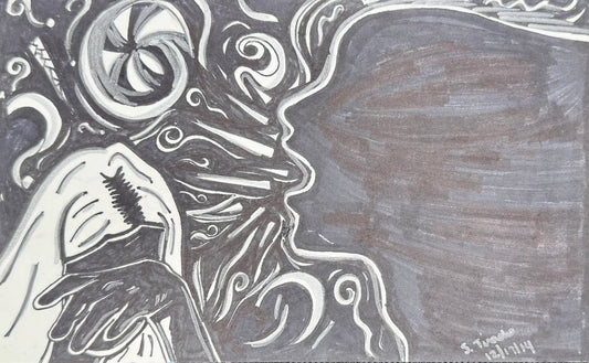 “Unspoken Wounds” – 5.5x8.5 Ink on Paper (2014)