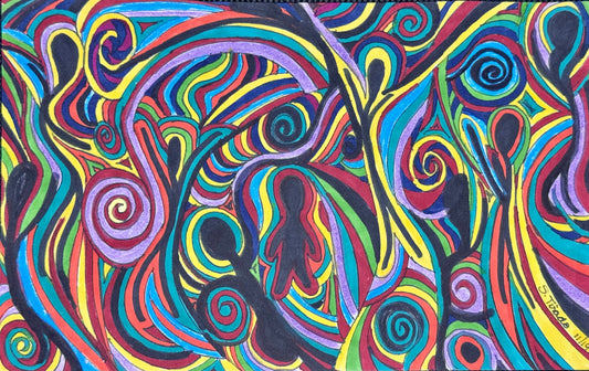 “Ancestral Currents” – 5.5x8.5 Colored Pencil & Ink on Paper (2014)
