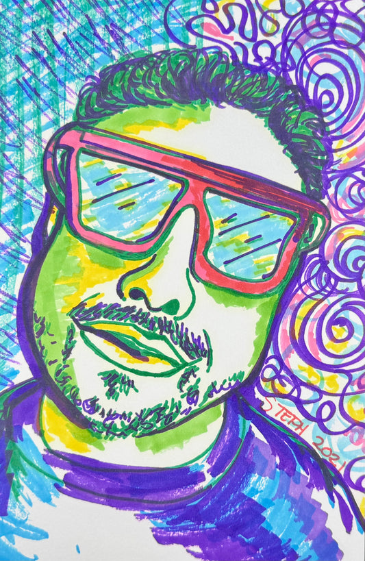 “Neon Cool” – 9x6 Ink on Paper (2021)