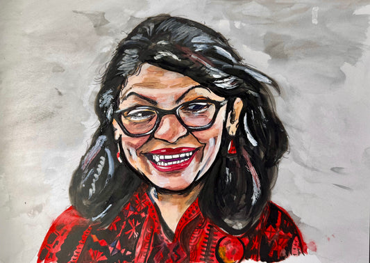 “Rashida Rising” – 9x12 Watercolor and Ink on Paper (2019)