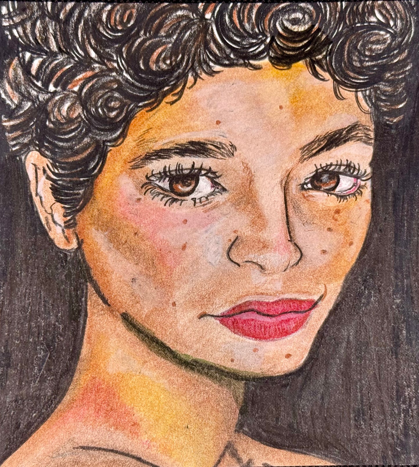 “Watchful Glow” – 5.5x6 Colored Pencil on Paper (2018)