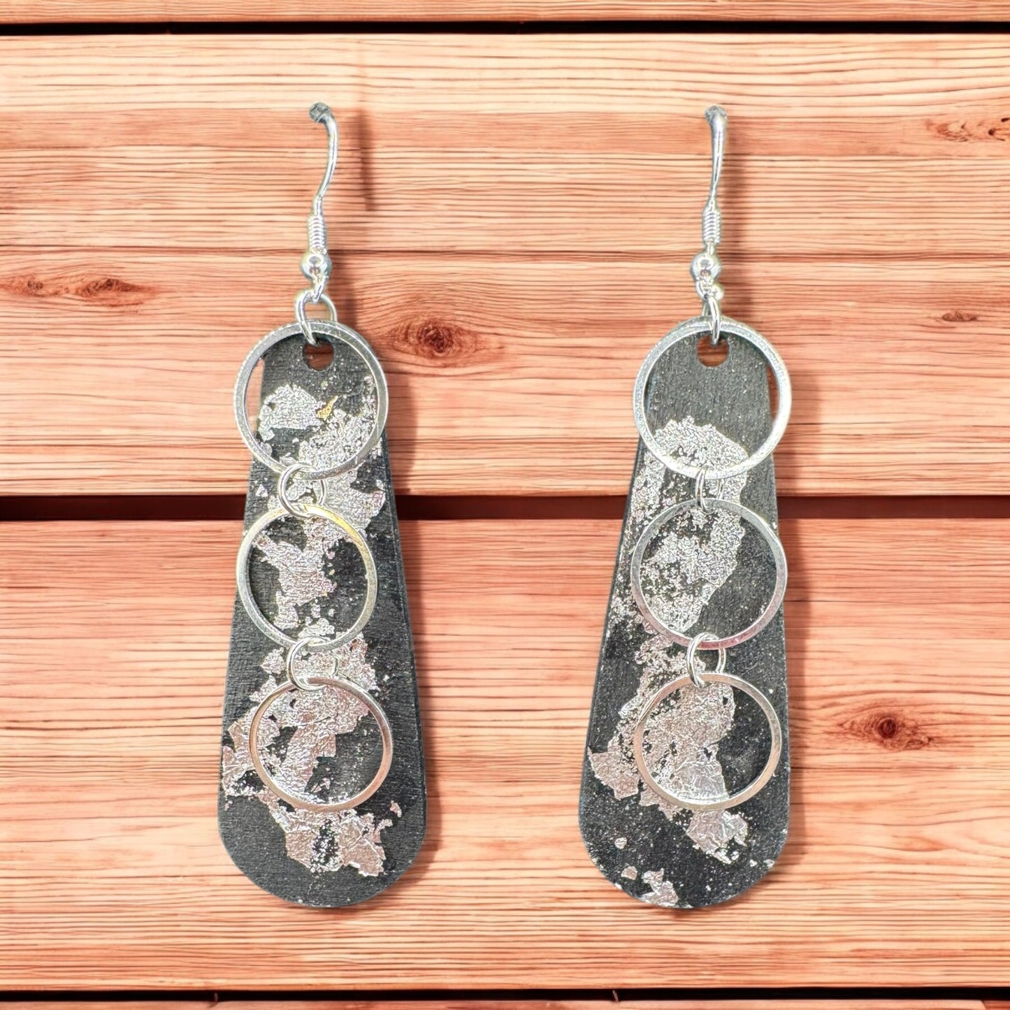 Gilded Radiance Triple Circle Earrings
