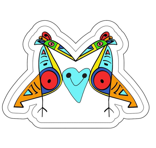 Taíno Lovebirds – Symbol of Unity & Connection Sticker
