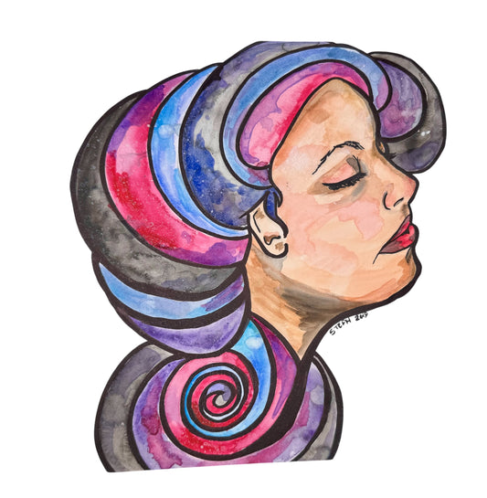 “Quiet Bloom” – 10x10 Watercolor and Ink on Paper (2019)