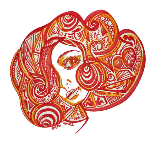 “Rooted in Flame” – 10x12 Ink on Paper (2022)