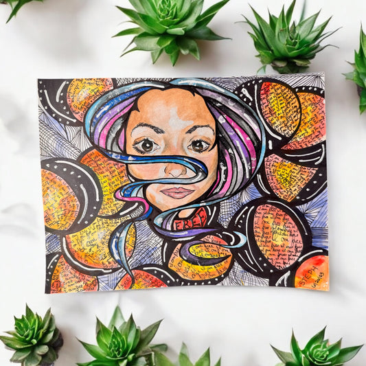 “Free” – 9x12 Colored Pencil and Ink on Paper (2023)